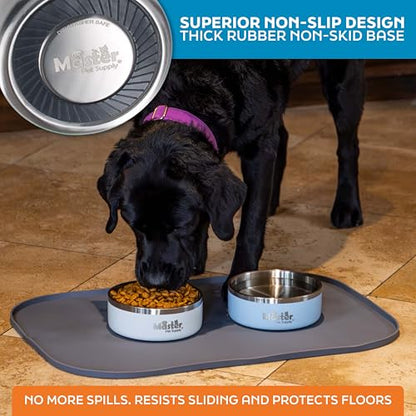 Master Pet Supply Stainless Steel Dog Bowls - 25 oz, Heavy Duty - Stainless Steel, Double Wall Extra-Thick Insulated, Non-Slip Pet Water Bowl for Dogs, Cats & Pets, Anti Rust Metal, Dish Washer Safe - color: Stainless Steel, size: 3 Cups (25 oz)