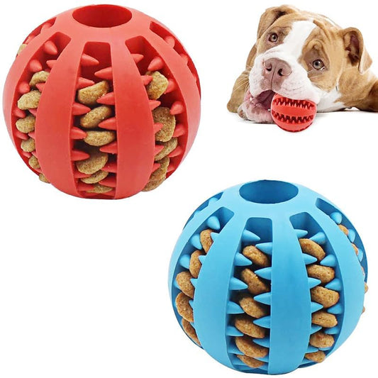 1 PC Interactive Dog Toy Ball Dog Pet Food Treat Feeder Chew Tooth Cleaning Durable Puppy Ball Random Color - color: D