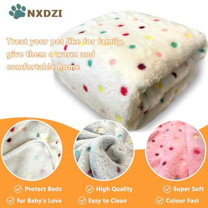 Dog Blankets for Large Dogs, 1 Pc Dog Blanket Washable, Soft Fluffy Flannel Pet Blanket Mat Cover for Bed Couch, Cute Print Puppy Blanket 60" x 50" - color: Light White-1 Pc