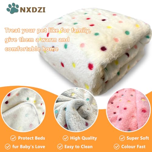 Dog Blankets for Large Dogs, 1 Pc Dog Blanket Washable, Soft Fluffy Flannel Pet Blanket Mat Cover for Bed Couch, Cute Print Puppy Blanket 60" x 50" - color: Light White-1 Pc