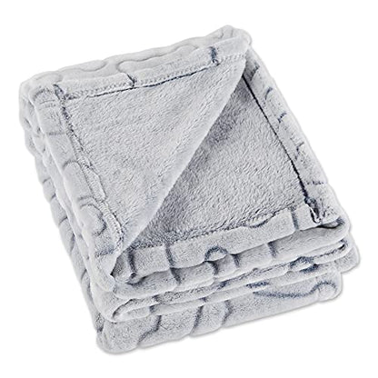 Bone Dry Embossed Bone Print Pet Blanket, 36x48", Gray - color: Gray