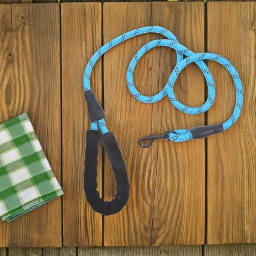 Toyvian Reflective Dog Leash Rope with Padded Handle, Heavy Duty Nylon 1.2cm X 150cm, Outdoor Walking Traction Leash for Small to Large Dogs