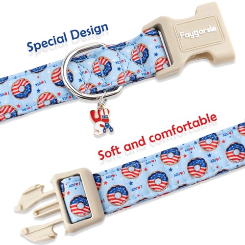 Faygarsle Patriotic Dog Collar, 4th of July Design, American Flag Pattern, Light Blue Summer Design for Small Medium Large Dogs XS - color: Blue Flag, size: Extra Small