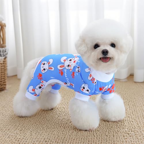 XPUDAC 4 Pieces Dog Pajamas for Small Dogs Pjs Clothes Puppy Onesies for Doggie Duck Shirts Sleeper for Pet Cats Jammies-XL - size: X-Large(Chest-20.8" Back-16" Neck-12")