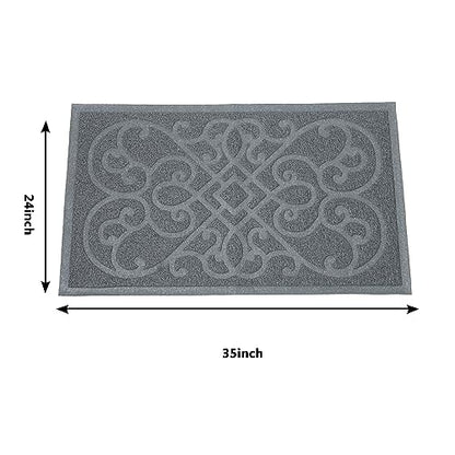 PetLike Cat Litter Box Mat, Thick Kitty Litter Trapping Mat, Durable,Waterproof &Washable with Non-Slip Backing, Soft on Kitty Paws and Easy to Clean, BPA Free - color: Light Grey, size: 35x24