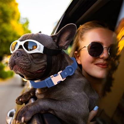 Waterproof Dog Collar with Safety Metal Buckle, Durable and Easy to Clean Soft Rubber Dog Collar, Adjustable Pet Collars for Small Medium Large Dogs - color: Dblue, size: S