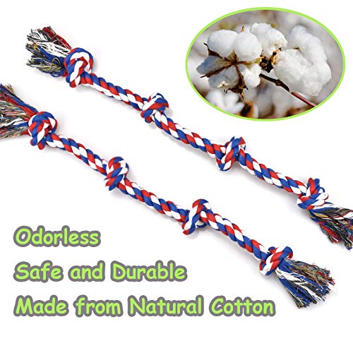 LECHONG Rope Dog Toys for Aggressive Chewers Large Breed Medium Breed, Small Dog Puppy Teething Chew Toys Heavy Duty Dental Dog Rope Toys Prevents Boredom and Relieves Stress - size: 8pack