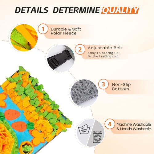 Snuffle Mat for Dogs, 32 X 19 Inches Interactive Dog Toys for Boredom & Slow Eating, Durable Dog Feeder Puzzle Toy, Dog Enrichment Toys for Small Medium & Large Dogs