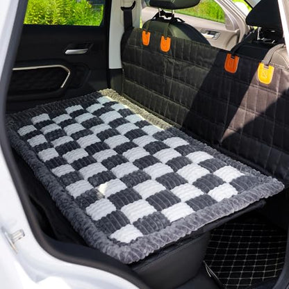 Dog Bed for Car, Backseat Pet Bed Mat, Dog Seat Cover for Car Back Seat, Non-Slip Travel Pet Mat, Fit for Backseat Extenders and Seat Covers (Gray&White, 24.8x54inch) - color: Gray&White