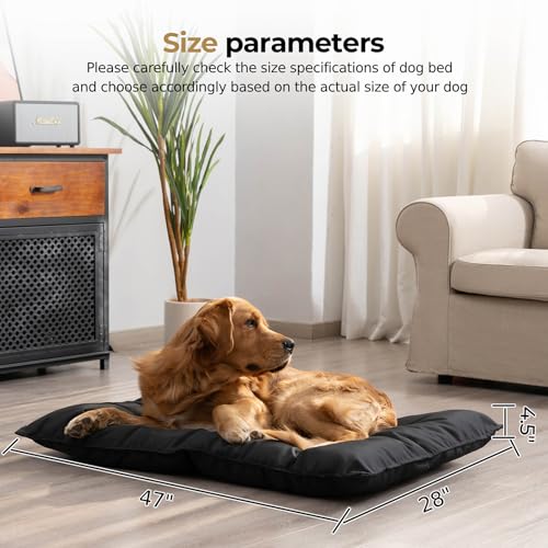 Chew Proof Indestructible Dog Bed - Durable Dog Bed for Aggressive Chewers, Machine Washable & Waterproof Indoor Outdoor Crate Pad, Tough Kennel Pad for Large Dogs (X-Large (28"x47")) - size: X-Large(28"x47")