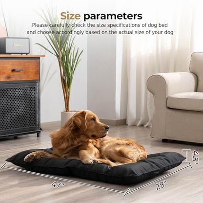 Chew Proof Indestructible Dog Bed - Durable Dog Bed for Aggressive Chewers, Machine Washable & Waterproof Indoor Outdoor Crate Pad, Tough Kennel Pad for Large Dogs (X-Large (28"x47")) - size: X-Large(28"x47")
