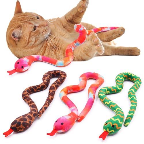 CiyvoLyeen Snake Catnip Toys Kitten Supplies Interactive Catnip Toys for Indoor Cats Snakes Cat Toy Novelty Gift for Cat Lovers Dental Health Chew Catnip Toy for Cats Set of 3 - color: Snake - 3Pcs