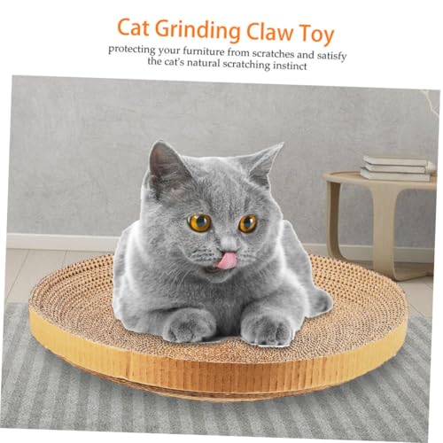 KALLORY 2pcs Replacement Cat Scratcher Pads Corrugated Cardboard Sturdy Wear-Resistant Floor Scratching Board for Indoor Cats Kitten Play and Furniture Protection