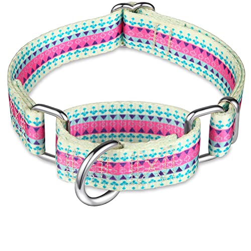 Martingale Collar Dog Collar No Pull Pet Collar Heavy Duty Dog Martingale Collars Silky Soft with Unique Pattern for Medium and Large Dogs (Medium, 1 Inch Wide, Candy Purple) - color: Candy Purple, size: Medium: 14"-21", 1" Wide