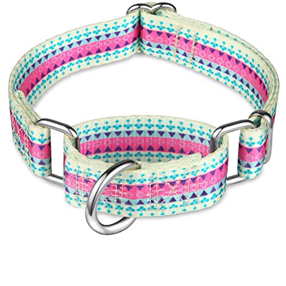 Martingale Collar Dog Collar No Pull Pet Collar Heavy Duty Dog Martingale Collars Silky Soft with Unique Pattern for Medium and Large Dogs (Medium, 1 Inch Wide, Candy Purple) - color: Candy Purple, size: Medium: 14"-21", 1" Wide