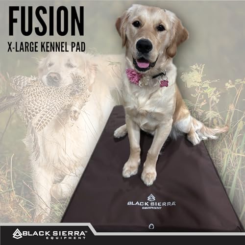Black Sierra Extra Large Dog Kennel Pad, 1 Inch Thick Padding Measures 32" x 22", Water Resistant Crate Cushion for Hunting or Travel, Durable and Slip Resistant Pet Bedding Mat - size: Extra Large