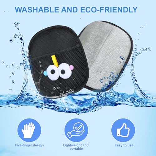 Pet Hair Removal Glove for Cats & Dogs 1PC and Cat & Dog Grooming Gloves for Shedding Brushes 1 Pair, Pet Hair Remover Tool for Clothing, Couch, Carpet, Car Seat, Deshedding Brush & Massage - color: Black Grey Gloves