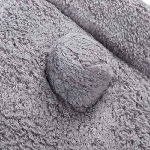 Pssopp Kitten House Bed, Fully Removable and Washable 4 Seasons Universal Secure and Cozy Enclosured Environment Detachable Soft Cat Tent Bed for Indoor Use (Gray)