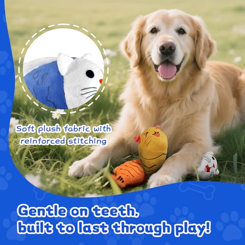 lilfrd Squeaky Dog Toys for Small Dogs & Puppy – 3 Pack Fish Crinkle Squeak Pet Toys for Interactive Play, Boredom Relief & Teeth Cleaning - style: Fish