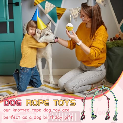 Hollowfly Dog Rope Toys for Extra Large Dogs, 2 Pack 6 Feet 5 Knot Tug of War Dog Toy for Large Aggressive Chewers Heavy Duty Cotton Teeth Cleaning Indestructible Puppy Chew Toys