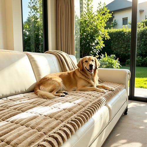SUBRTEX Couch Cover for Dogs, Non-Slip Sofa Mat Washable, Thick Sofa Slipcover Cushion Protector Pet-Friendly(Coffee, 27.6"x59.1") - color: Coffee, size: 27.6"x59.1"