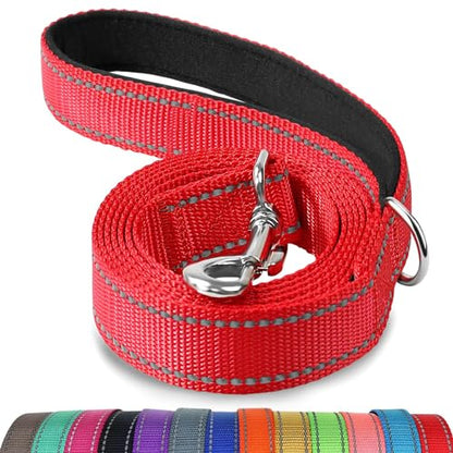 Joytale Dog Leash, 4 FT Double-Sided Reflective, Padded Handle Nylon Heavy Duty Leashes for Small Dogs Walking, Red - color: Red, size: 4 ft Narrow
