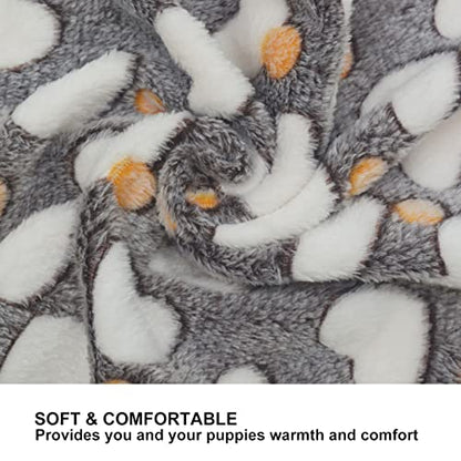 1 Pack 3 Puppy Blankets Super Soft Warm Sleep Mat Grey Cute Print Blanket Fluffy Fleece Pet Blanket Flannel Throw Dog Blankets for Small Dogs Puppy Dogs Fluffy Cats,Love-Small(23"x15") - color: Love/Series, size: Small(23"x15")