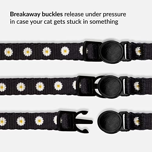 CollarDirect Cat Collar Breakaway with Removable Bell Set of 2 PCS - color: Black & Green