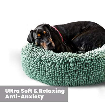 Muddy Mat®Cloud K-9 Bed for Dogs & Cats, Soft & Relaxing Donut Dog Bed, Chenille Material, Removable Cover, Washable & Dryer Safe–Seafoam Green Medium(35'x35') - color: Seafoam Green, size: Medium (35''X35'')