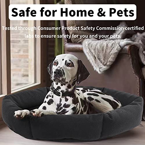 HOMBYS Indestructible Chew Proof Dog Bed for Aggressive Chewers,Round Durable Pee Proof Tough Pet Bed for Large Dog,Black (20"x24"x5") - size: 20"x24"x5"