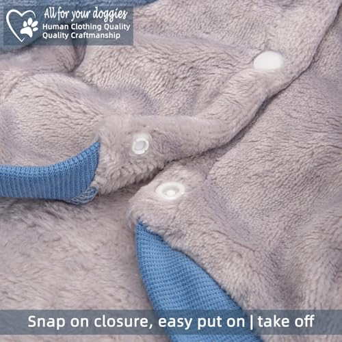 FabriCastle Dog Hoodie Sweater for Small Dogs Boy and Girl, Dog Clothes S XS XXS Puppy Sweatshirt, Pet Outfit, Cat Clothing Super Soft Warm Snap On Closure (Lightgrey-Blue, XX-Small) - color: Lightgrey-Blue, size: XX-Small