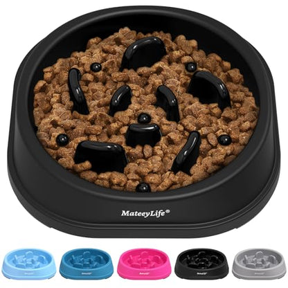 MateeyLife Small Slow Feeder Cat Bowls, Anti-Choking Puzzle Cat Food Bowls, Non Slip Interactive Dog Feeding Slow Down Eating, Bloat Stop Maze Dishes Dog Feeder for Small Breeds 1 Cup Black - color: H-Black, size: Small