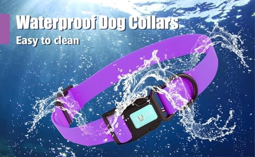 Waterproof Dog Collars,Easy Clean Collar,Adjustable Dog Collars for Small,Medium, Large Dogs(Purple, S) - color: Purple, size: S