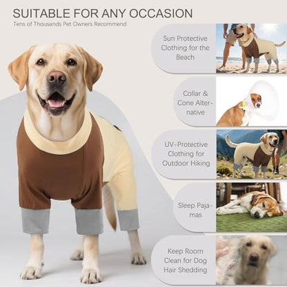 Dog Sunscreen Shirt X Large UV Protection Shirt for Summer Lightweight, Stretchable, and Quick-Drying Keeps Your Pet Cool and Safe from Sun Damage YellowBrwon XL - color: YellowBrwon, size: XL