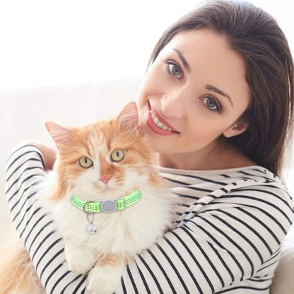 5 Pcs Breakaway Cat Collars, Reflective Cat Collar Small Cats Collar with Bells Adjustable Kitten Collars Pet Supplies 7.9" - 13" Inches 5 Bright Colors Reflective for Kitten Small Pets