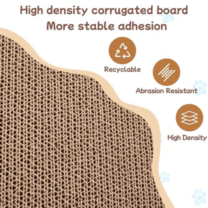 Cardboard Cat Scratcher Bed 16.9 Inch Cat Scratch Box with Cat Scratching Pad for Indoor Cats - size: 16.5 x 11.4 x 4.7 inches
