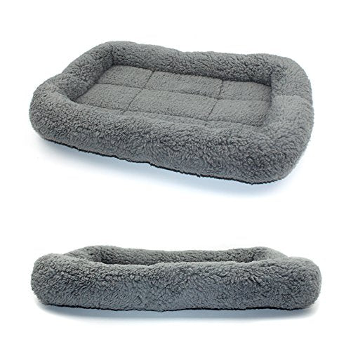 Cat Mat Bed 16" x 22" Pet Bed with Pillow Around for Dogs Cats Curled Sleeping Beds for Carrier/Crate Small to Medium Dog Cushion, Anti Skid Bottom, Medium - size: Medium(Rectangular)