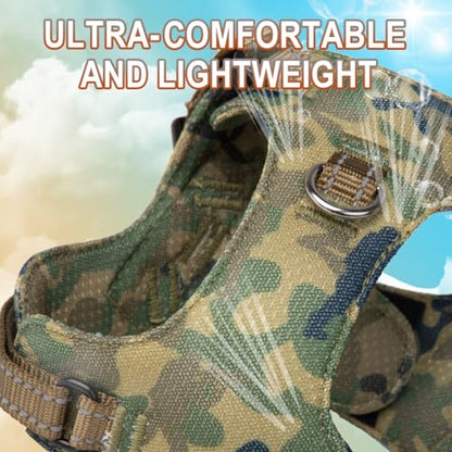 Dog Harness Step in Dog Vest Harness, Reflective Adjustable Puppy No Pull Harness Breathable Soft for Small and Medium Dogs Cats, Camo, XS - color: Camo, size: X-Small