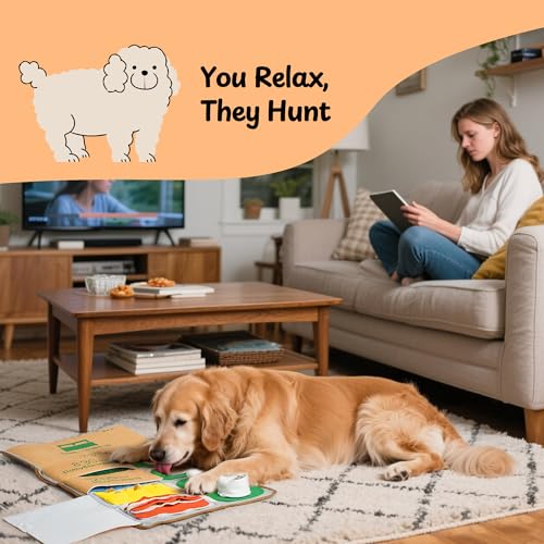 Nocciola Snuffle Mat for Dogs, 28" x 16" Enrichment Puzzle Toy - Phone Alarm Clock Design, Slow Feeder & Mental Stimulation, Perfect for Small, Medium, & Large Dogs, Hide and Seek Dog Toy
