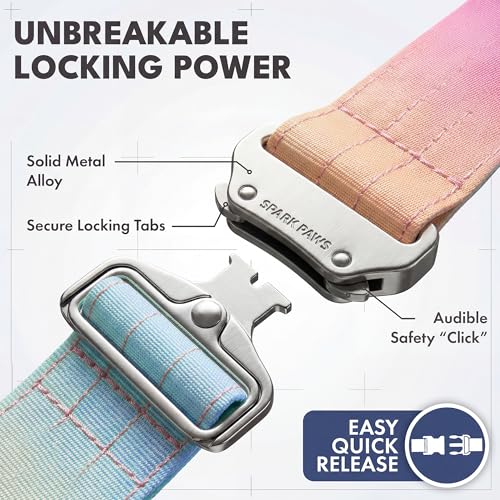 Spark Paws Tactical Dog Collar - Heavy Duty, Premium Quality, Thick and Durable for Large and Medium Dogs - Pastel Icing - XS - 1" - color: Pastel Icing, size: XS: 14"-19" [1" wide]