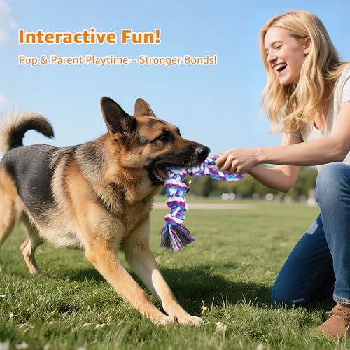 LOOBANI Dog Rope Toys for Aggressive Chewers, 2 Packs Replacement Interactive Chew Toy for Pet Grinding Teeth, Tug of War Toy for Small Medium Large Breeds(Purple Blue) - color: Purple Blue
