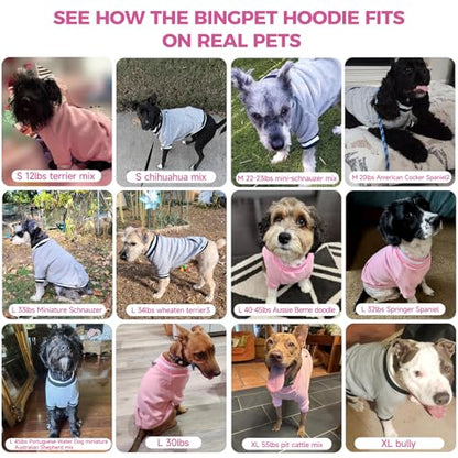 BINGPET Small Dog Sweater Pullover Fleece Vest with Leash Hole & D-Ring,Cotton Dog Hoodie for Small Medium Large Dogs Puppy Boys Girls,Thick Soft Fleece Winter Dog Clothes Cold Weather Sweatshirt Coat - color: Pink, size: M(Chest: 23",Neck: 15",Back: 15")