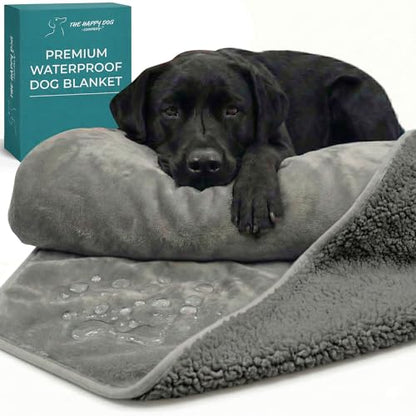 Waterproof Dog Blanket Washable – Leakproof Large Dog Blanket for Couch & Sofa, Reversible - Gray Microfiber & Gray Sherpa Fleece, 40x47 Inches. - color: Gray Microfiber/Gray Sherpa, size: Large (40" x 47")