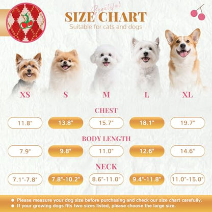 BAEJMJK Cute Cherry Small Dog Sweater Soft Girl Dog Clothes Turtleneck Warm Pet Puppy Knitted Pullover Princess Dogs Cats Outfits(Red Cherry A,Large) - color: Red Cherry A, size: Large