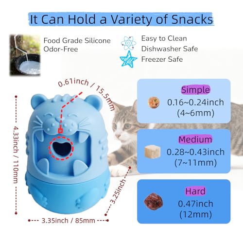 Cat Cognitive Treat Dispensing Dog Enrichment Toy,Multi-Functional Puzzle Design,Snuffle Ball& Interactive for Pet Mental Stimulation,Smart (Blue) - color: Blue