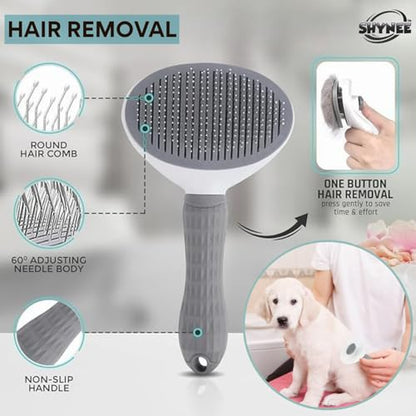 8PCs Dog Grooming Kit - Dog Shampoo Brush | Washing Gloves | Adjustable Dog Bath Brush | Dog Paw Cleaner | 2X Toothbrush | Dog Scrubber For Bath & Massage - Grooming & Bath Supplies for Dogs and Cats
