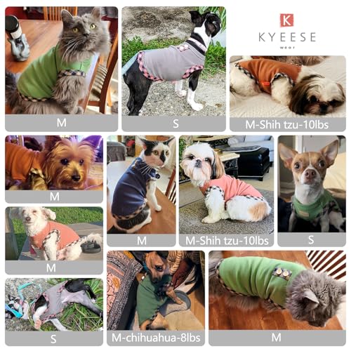 KYEESE 2Pack Dog Shirt Lightweight Sweatshirt Fleece Coats Stretchy Shirt Vest Clothes Pullover Sweater for Small Dogs, Brown+Khaki, Medium - color: 13# 2Pack (Brown+Khaki), size: Medium (7-13lbs)