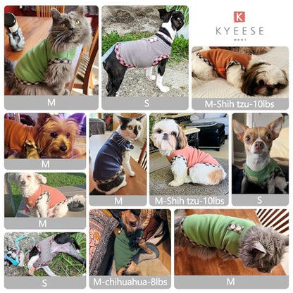 KYEESE 2Pack Dog Shirt Lightweight Sweatshirt Fleece Coats Stretchy Shirt Vest Clothes Pullover Sweater for Small Dogs, Brown+Khaki, Medium - color: 13# 2Pack (Brown+Khaki), size: Medium (7-13lbs)