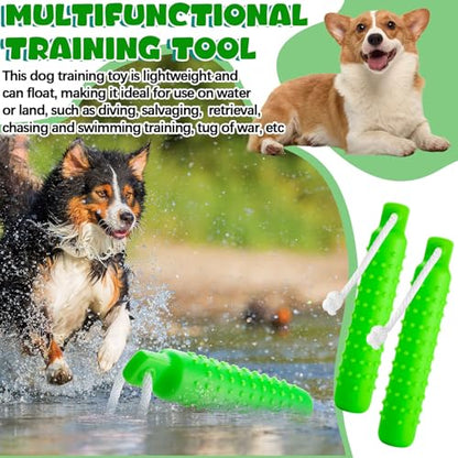 Blueweenly 4 Pcs Dog Bumper Toy for Water Retrieving Plastic Puppy Training Dummy Dog Float Toy Lightweight for Float on The Water Pool Outdoor Training Hunting Fetching (Green) - color: Green