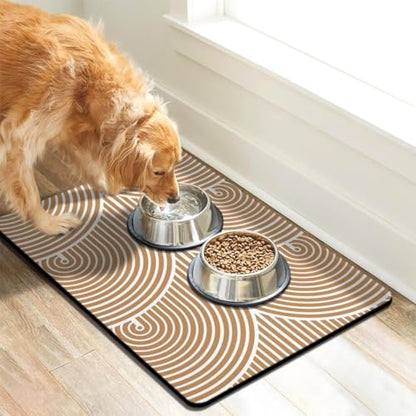 Eco-Friendly Pet Supplies: Absorbent Quick Dry Cat & Dog Food Mat, 16"x24" - color: Circle, size: M(16"×24")